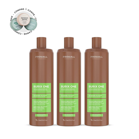 Kit de Reestruturação Molecular Tanino Orgânica Burix One 1L - 3 unidades