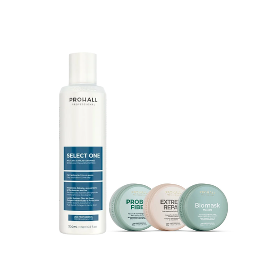 Select One Um Só Passo 300ml + Kit Cronograma Capilar 3 Máscaras 50g