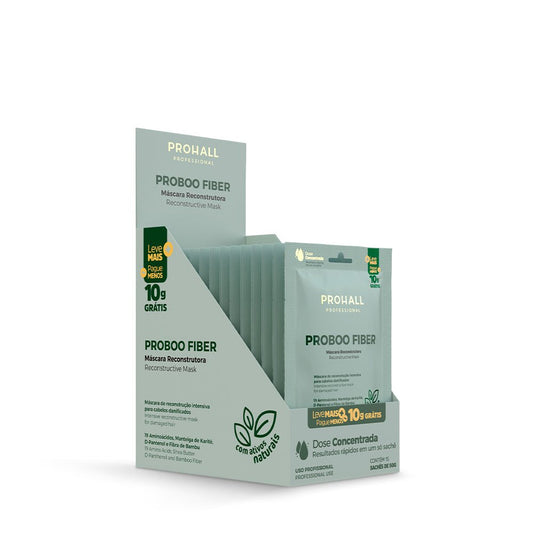 Box de Sachês - Máscara de Reconstrução SOS Proboo Fiber 50g - Prohall