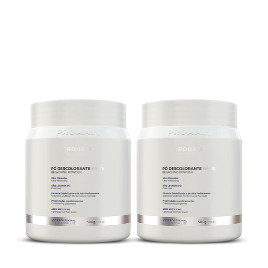 Kit 2 Pó Descolorante Branco Dust Free Abre até 9 tons - Prohall