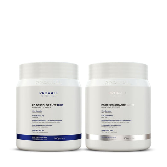 Kit Pó Descolorante Azul + Pó Descolorante Branco 2x500g - Prohall