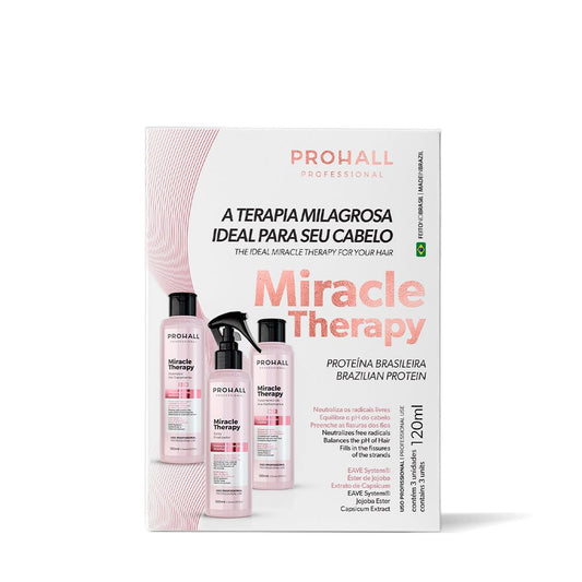 Kit Reestruturação Capilar Organic Miracle Therapy Liss - Passo 1, 2 e 3 120ml - Prohall