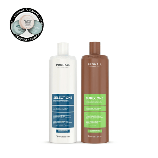 Kit Reestruturação Molecular Tanino Orgânica Burix One 1L + Select One 1L - Prohall