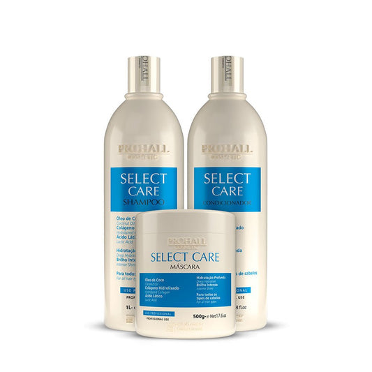 Kit Select Care Shampoo 1 Litro + Condicionador 1 Litro + Máscara 500g - Prohall