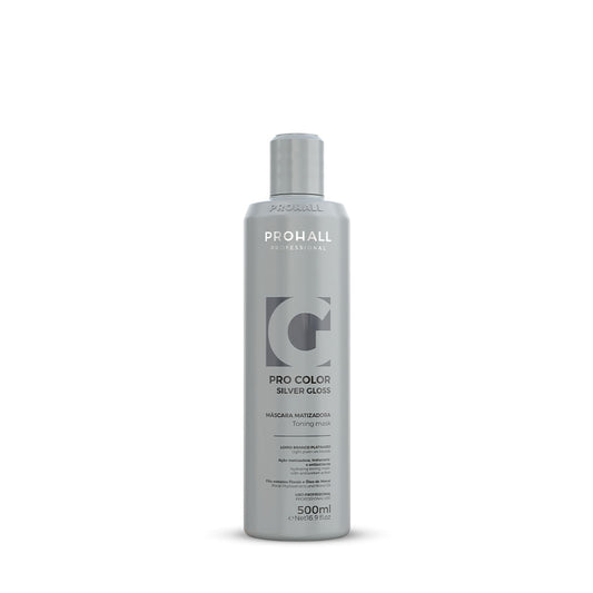 Máscara Matizadora Silver Gloss Efeito Loiro Branco 500ML - Prohall