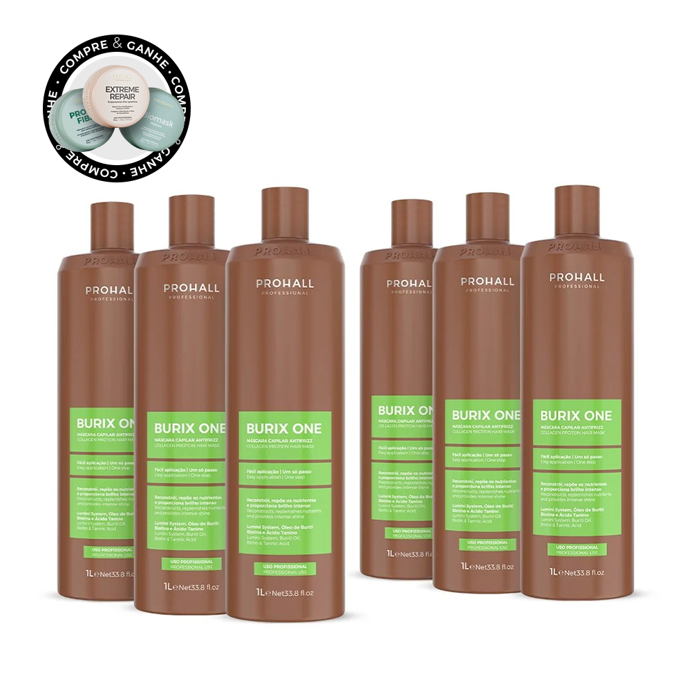Kit de Reestruturação Molecular Tanino Orgânica Burix One 1L - 6 unidades