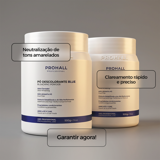 Kit 2 Pó Descolorante Azul Dust Free Abre até 9 tons