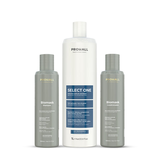 Select One Um Só Passo 1L + Shampoo e Condicionador Biomask