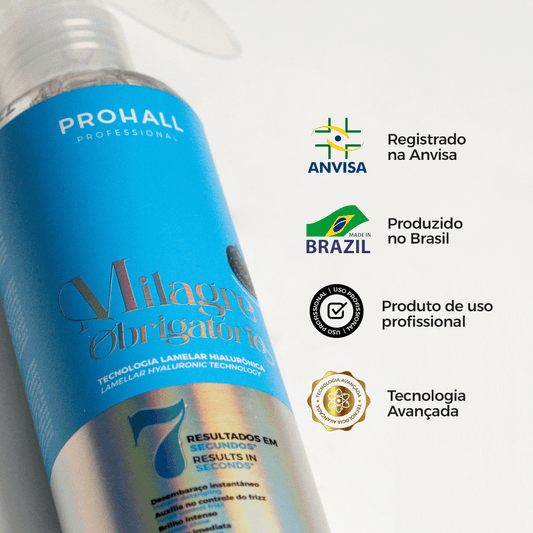 Água Lamelar Milagre Obrigatório Prohall: Antifrizz e Desembaraço em segundos - Prohall