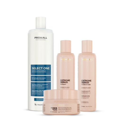 AntiFrizz Select One 1L + Kit Home Care Extreme Repair - Prohall