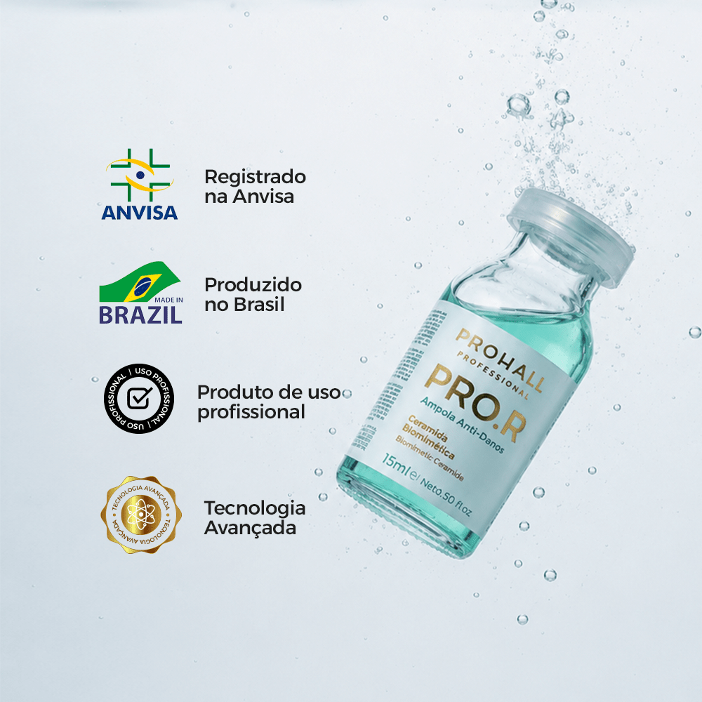 Box de Ampolas Reconstrução Intensa PRO.R 15ml - 12 unidades - Prohall