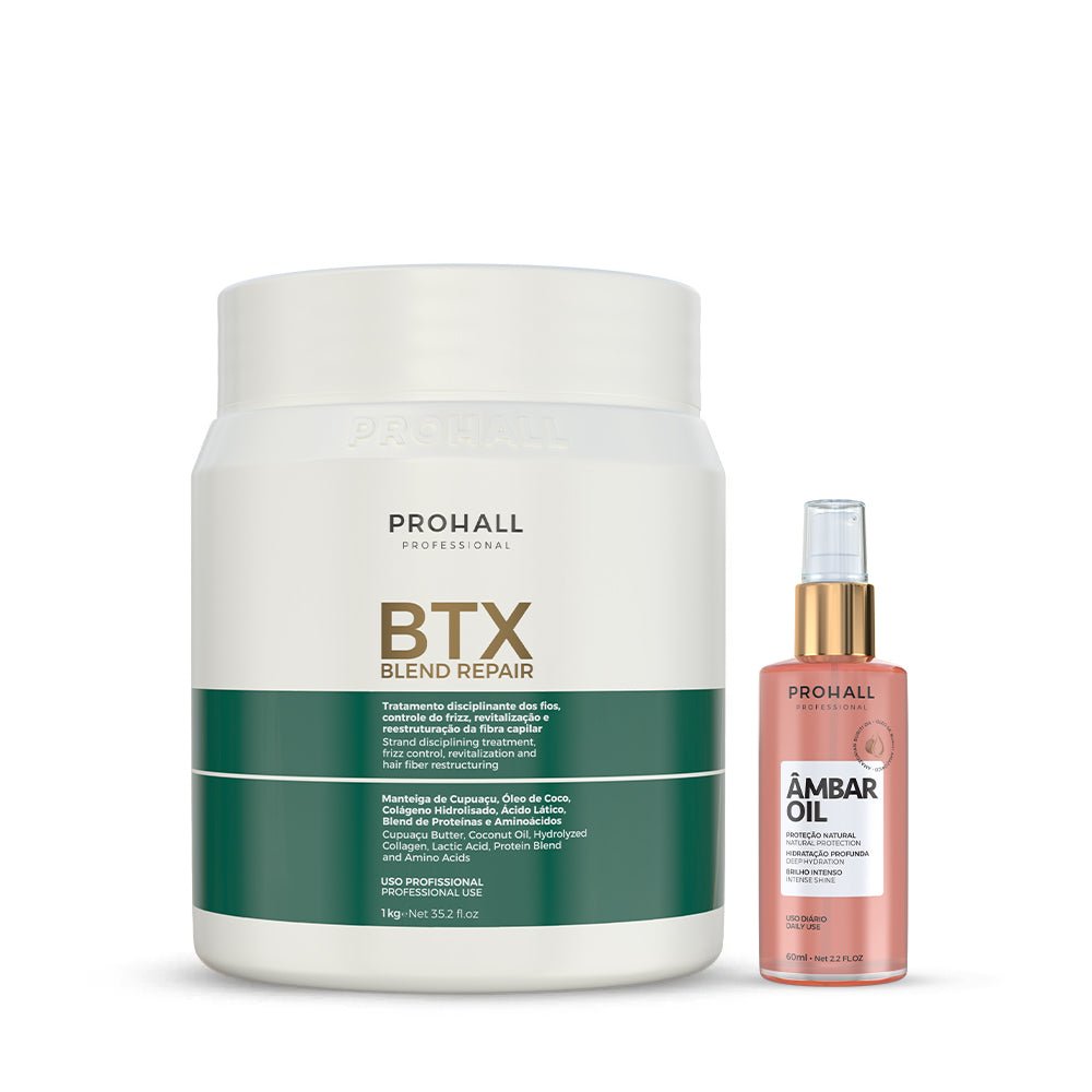 Btx Capilar Orgânico Blend Repair 1kg + Óleo Finalizador Ambar oil - Prohall