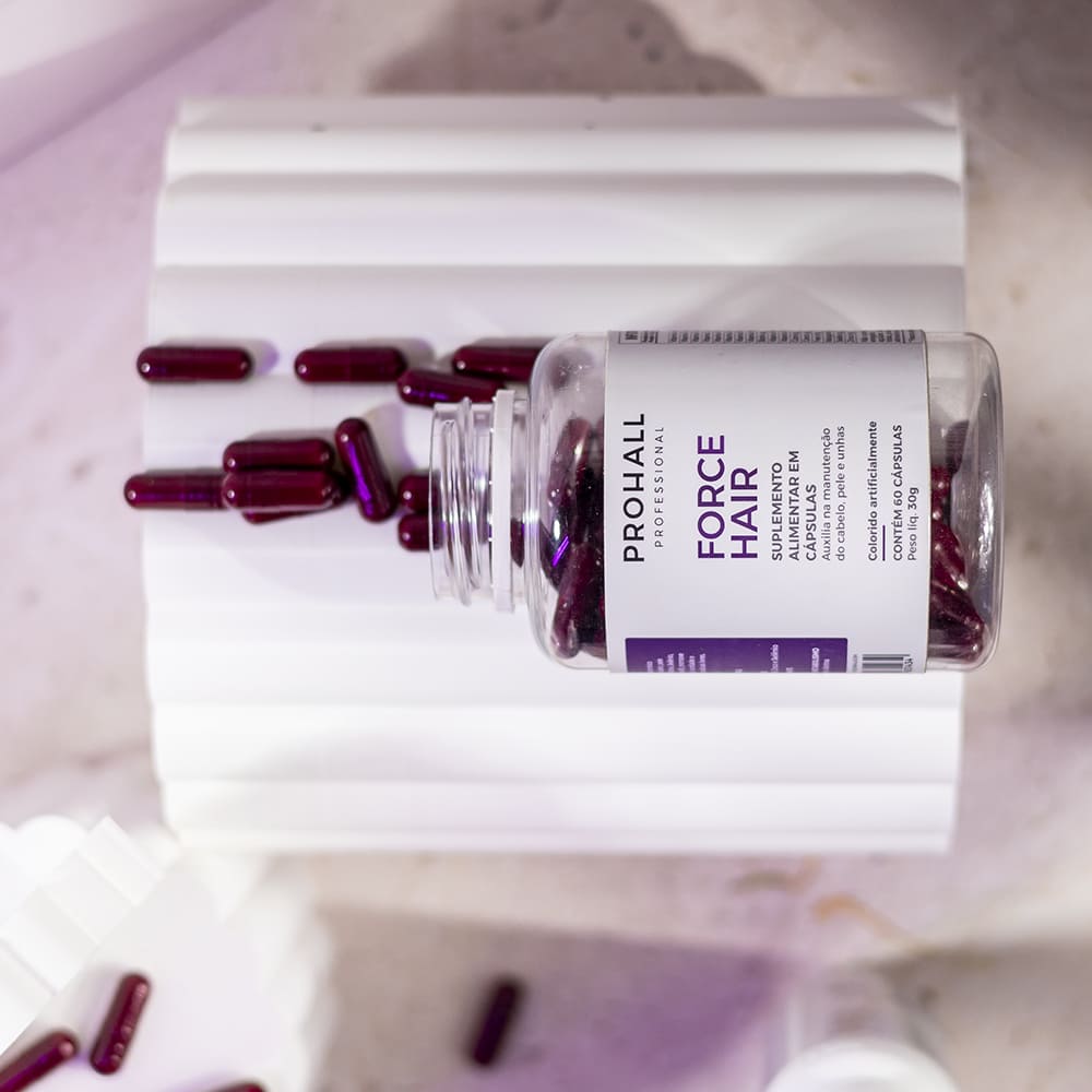 Force Hair Crescimento Acelerado Cabelo e Unha 60 cápsulas - Prohall
