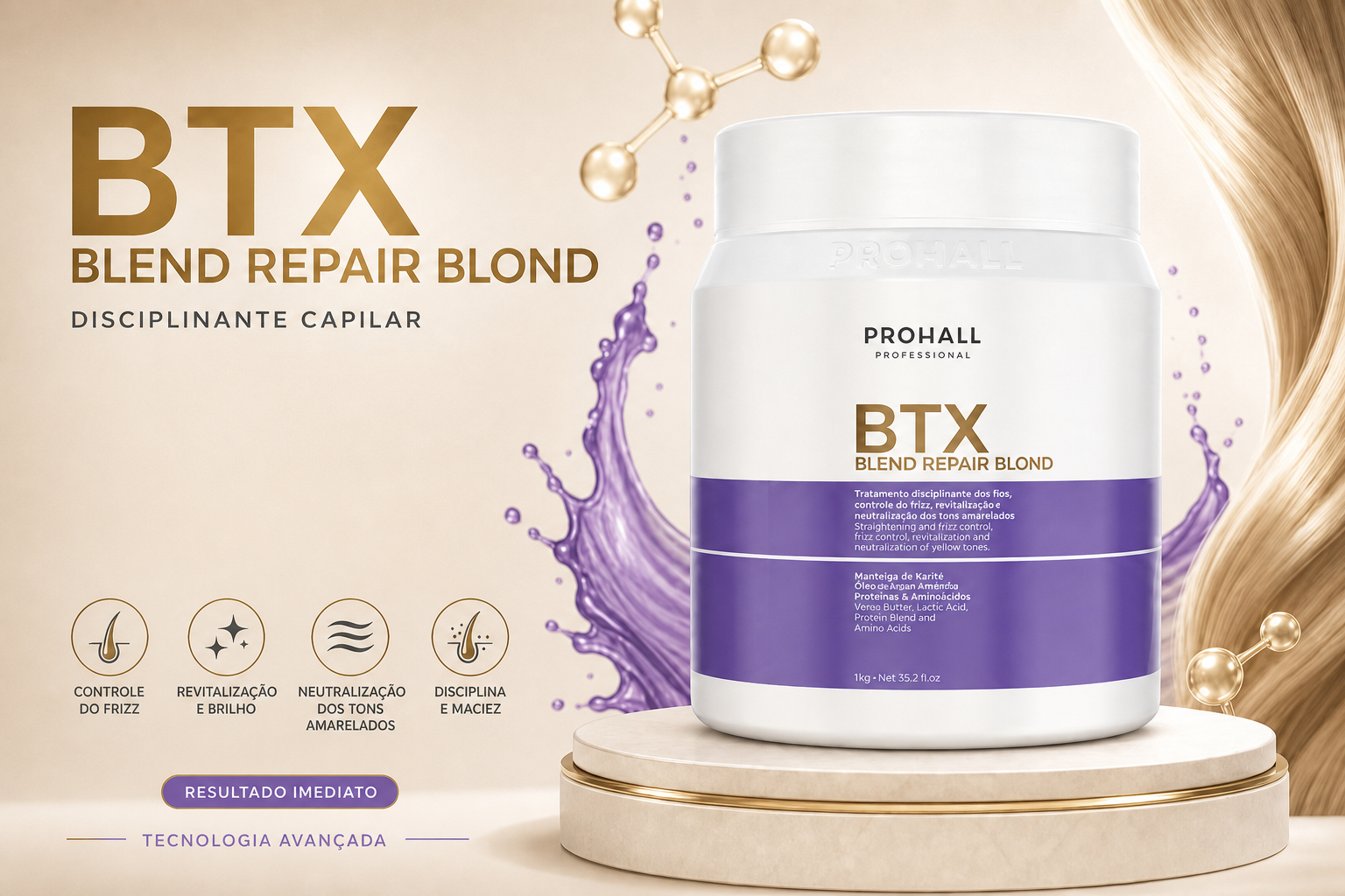 Btx Capilar Selagem Orgânica Blend Repair Blond 1kg — banner