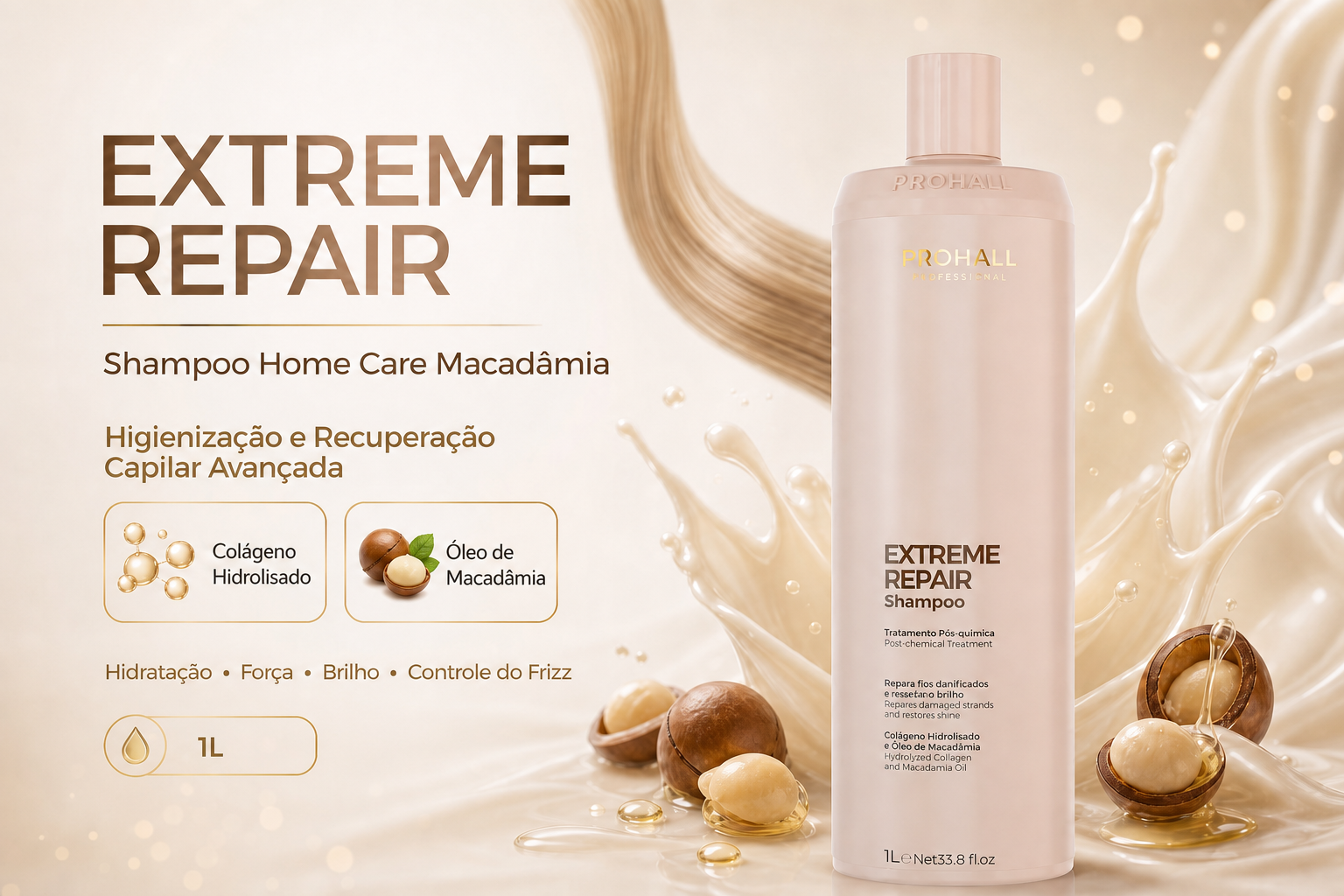 Shampoo Profissional Macadâmia Extreme Repair 1 Litro — banner