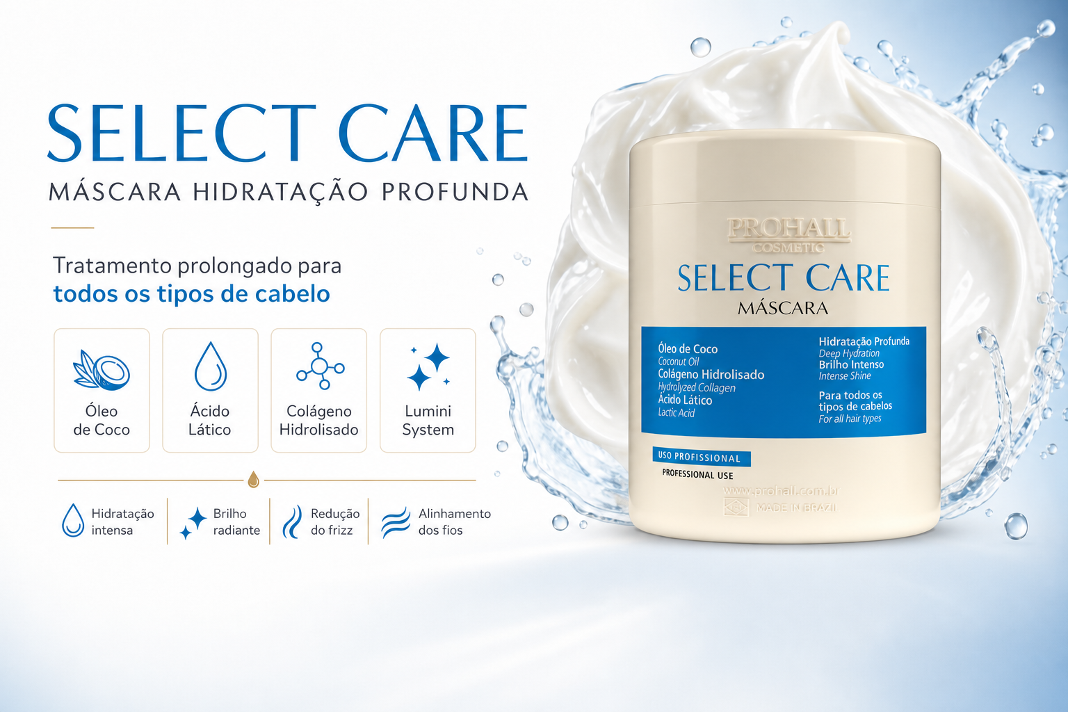 Máscara Hidratante Pós Química Select Care 500g — banner