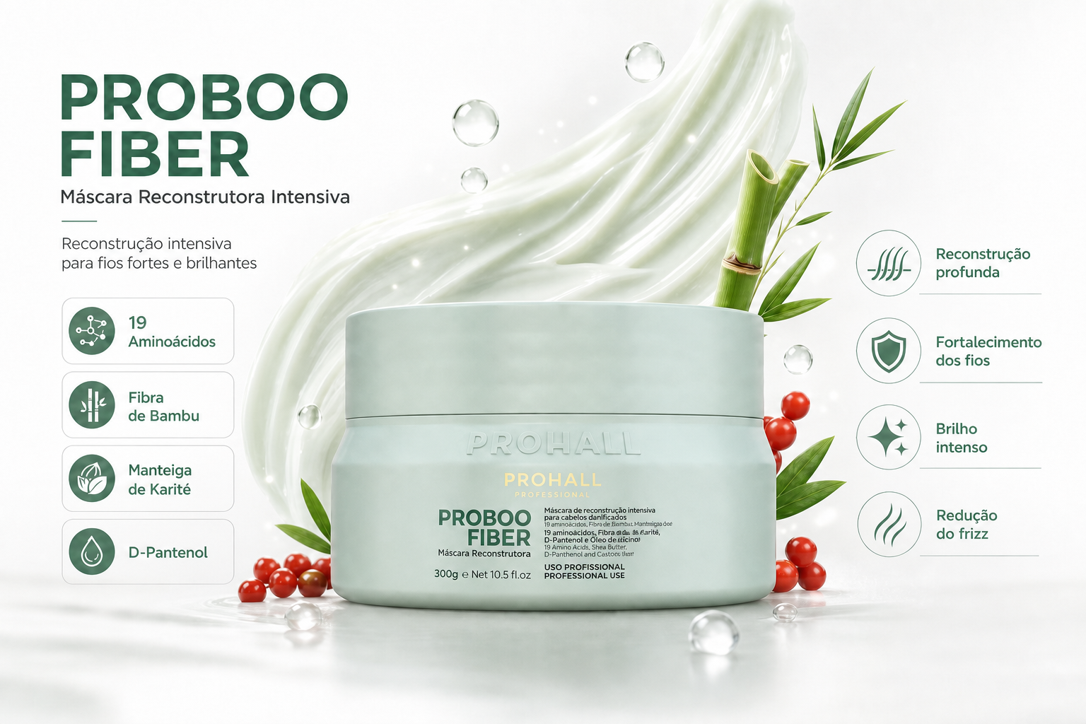 Máscara de Reconstrução Intensiva Proboo Fiber 300g — banner