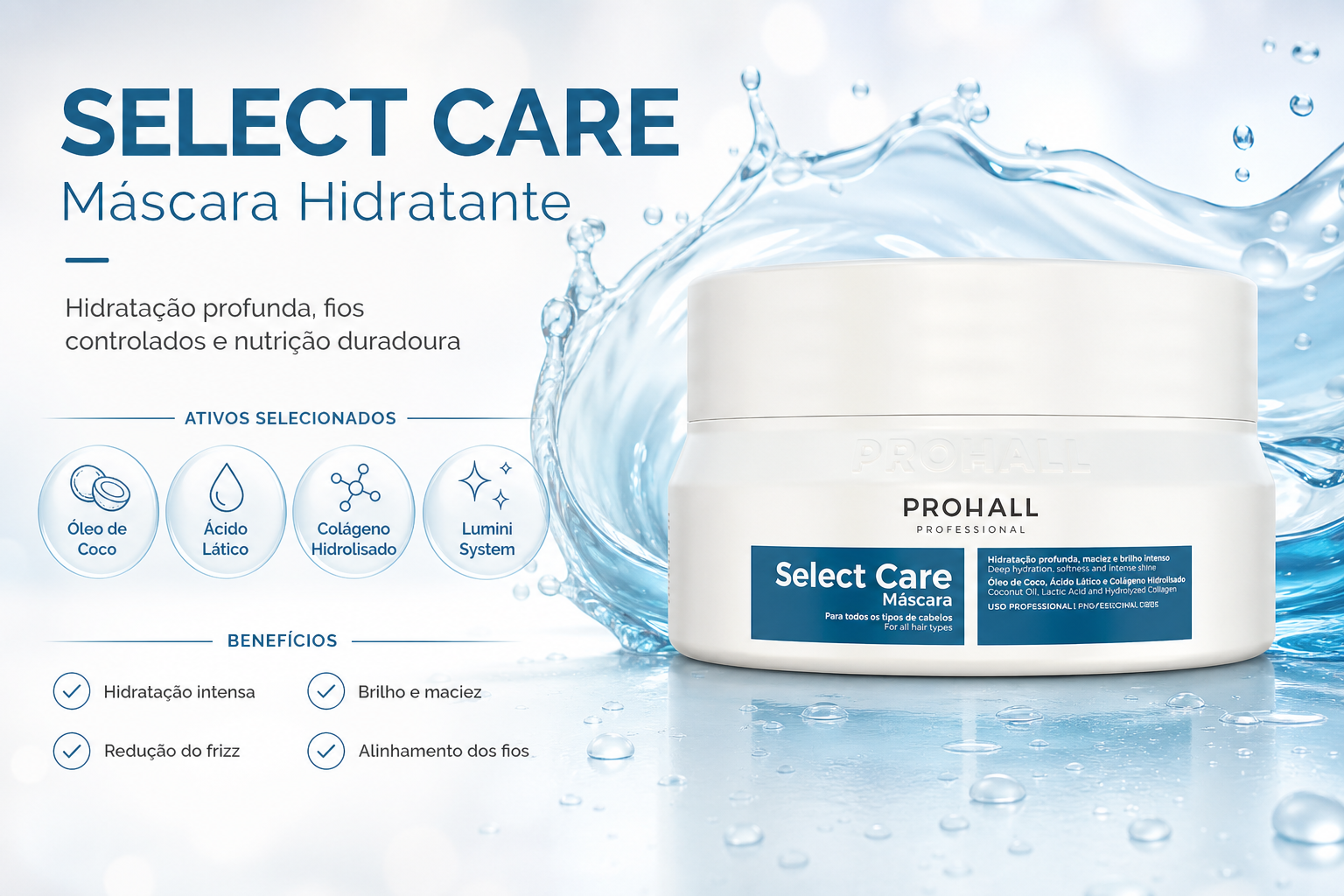 Máscara Hidratante Pós Química Select Care 300g — banner
