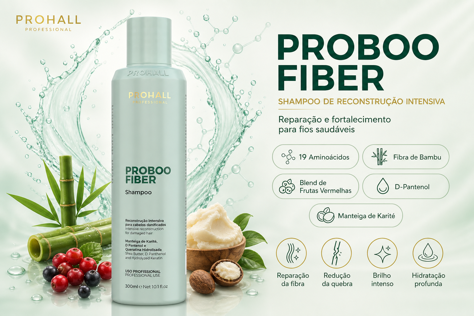 Shampoo de Reconstrução Intensiva Proboo Fiber 300ml — banner