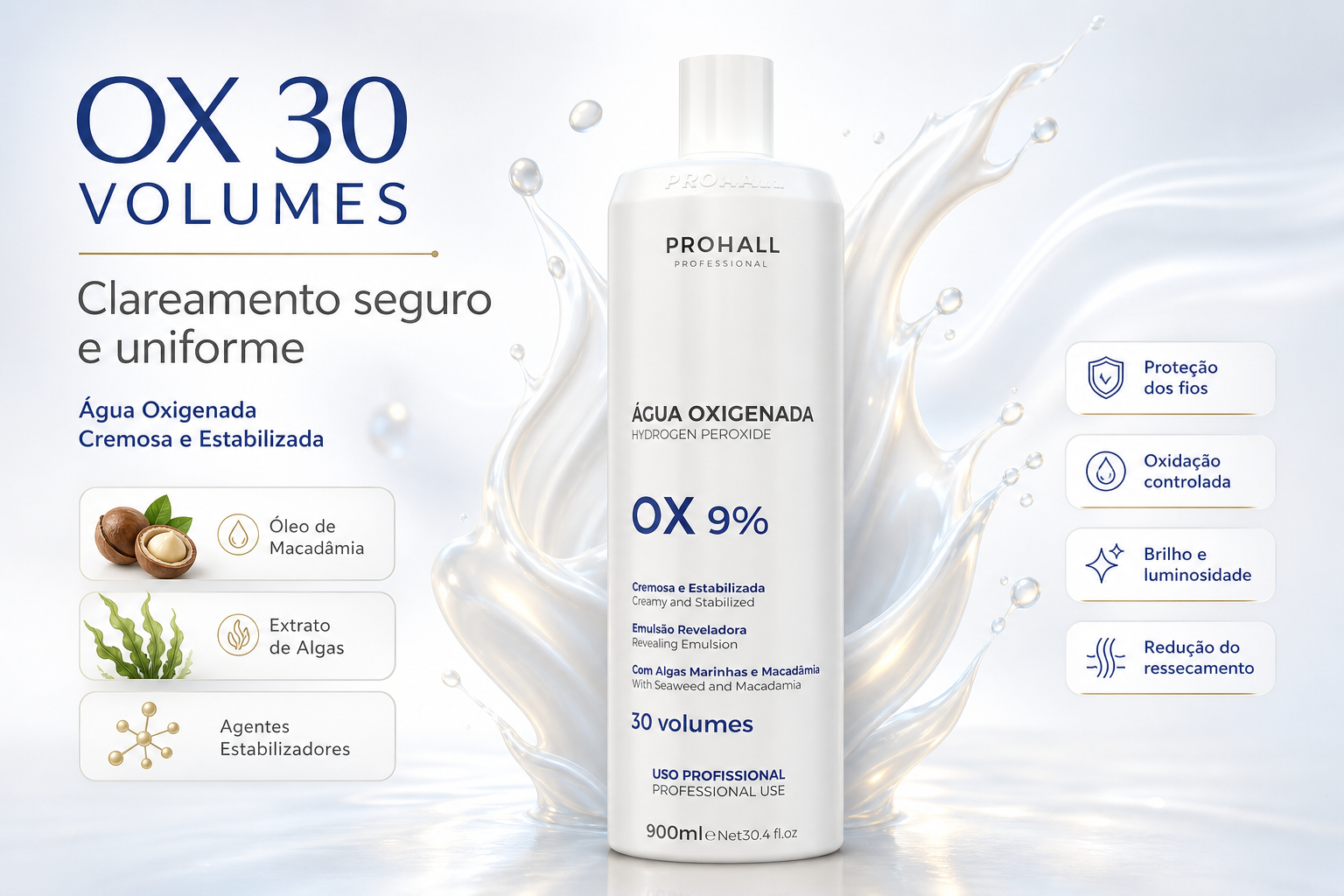 Água Oxigenada OX 30 Volumes Cream 900ml — banner