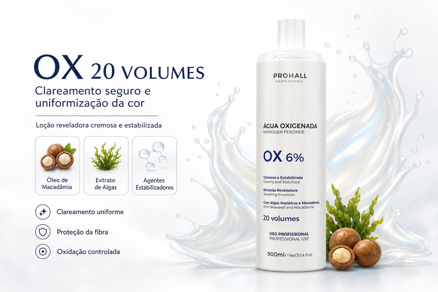 Água Oxigenada OX 20 Volumes Cream 900ml — banner