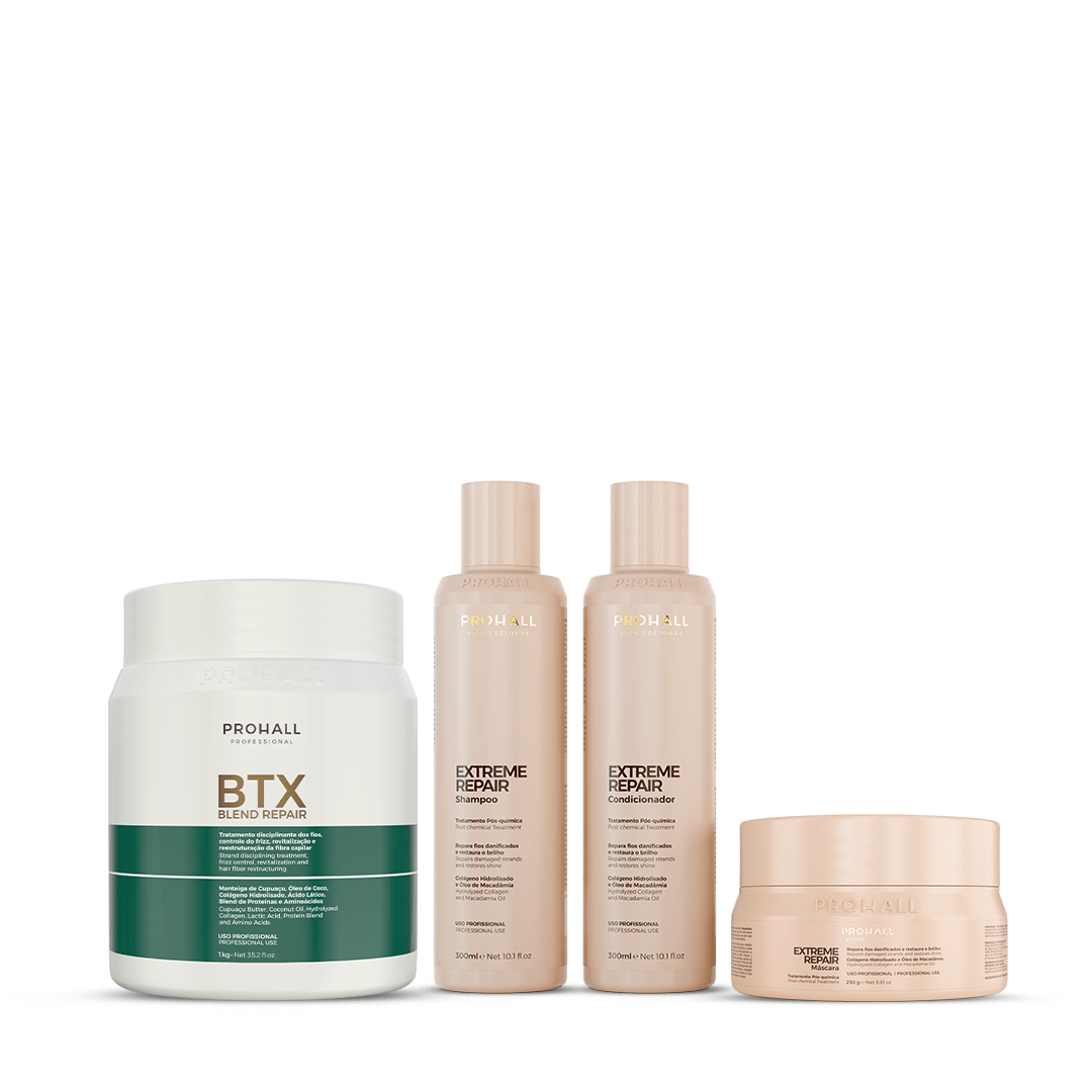 Kit Btx Blend Repair 1kg + Kit Home Care Extreme Repair - Prohall