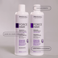 Kit Crescimento Capilar Acelerado: Shampoo + Máscara Fortificante | Force Hair - Prohall