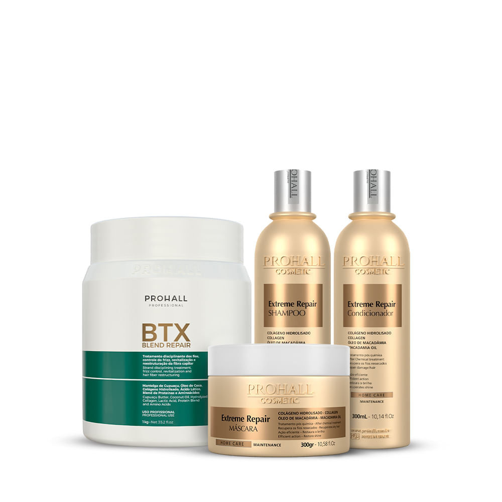 Kit Btx Blend Repair 1kg + Kit Home Care Extreme Repair