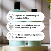 Kit Fortificante que Engrossa, Protege e dá Densidade ao Cabelo - Prohall