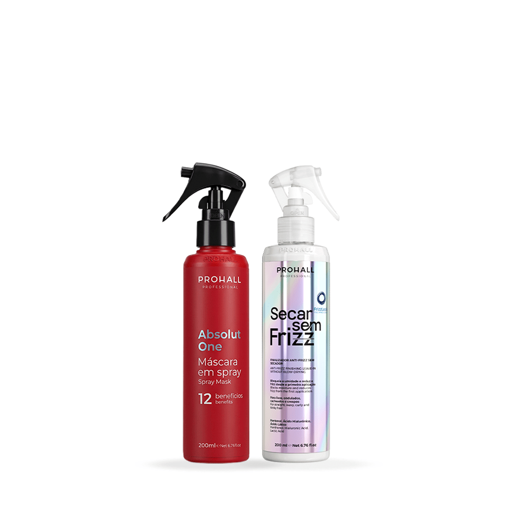 Kit Leave-In Secar sem Frizz + Máscara Absolut One - Prohall