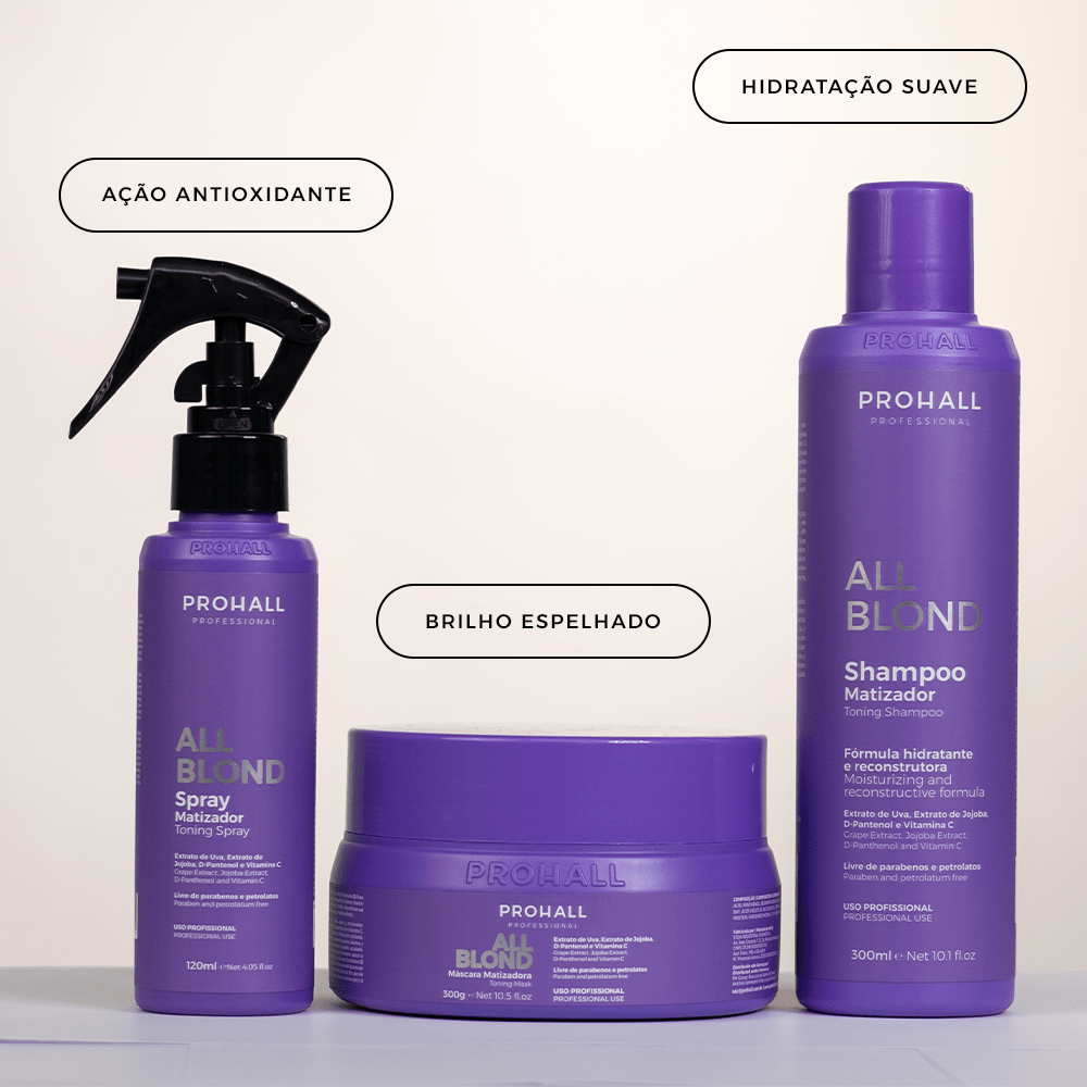 Kit Manutenção de Loiras: Nutre e Protege Sem Amarelar | All Blond - Prohall