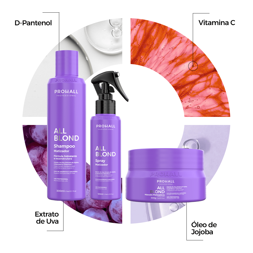 Kit Manutenção de Loiras: Nutre e Protege Sem Amarelar | All Blond - Prohall