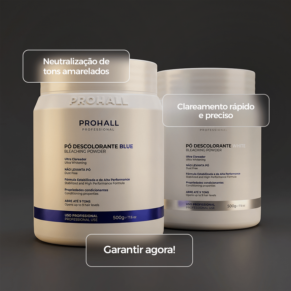 Kit Pó Descolorante Azul + Pó Descolorante Branco 2x500g - Prohall