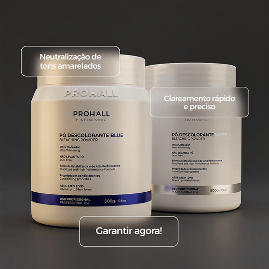 Kit Pó Descolorante Azul + Pó Descolorante Branco 2x500g - Prohall