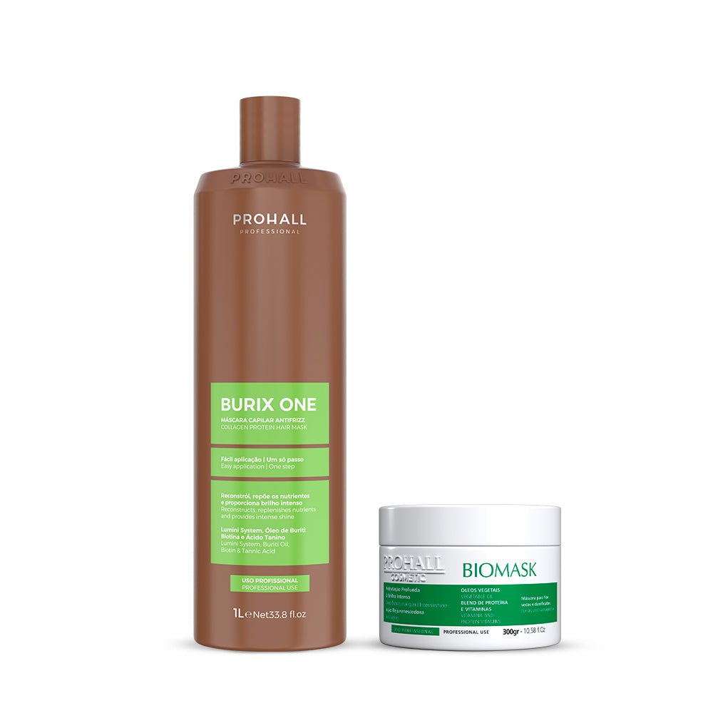 Kit Reestruturação Molecular Tanino Orgânica Burix One 1L + Máscara Biomask 300g - Prohall