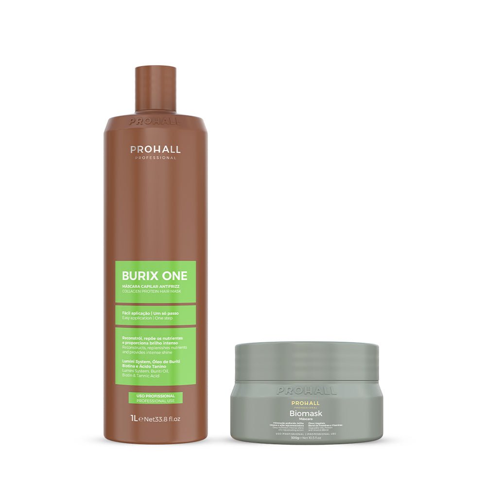 Kit Reestruturação Molecular Tanino Orgânica Burix One 1L + Máscara Biomask 300g - Prohall