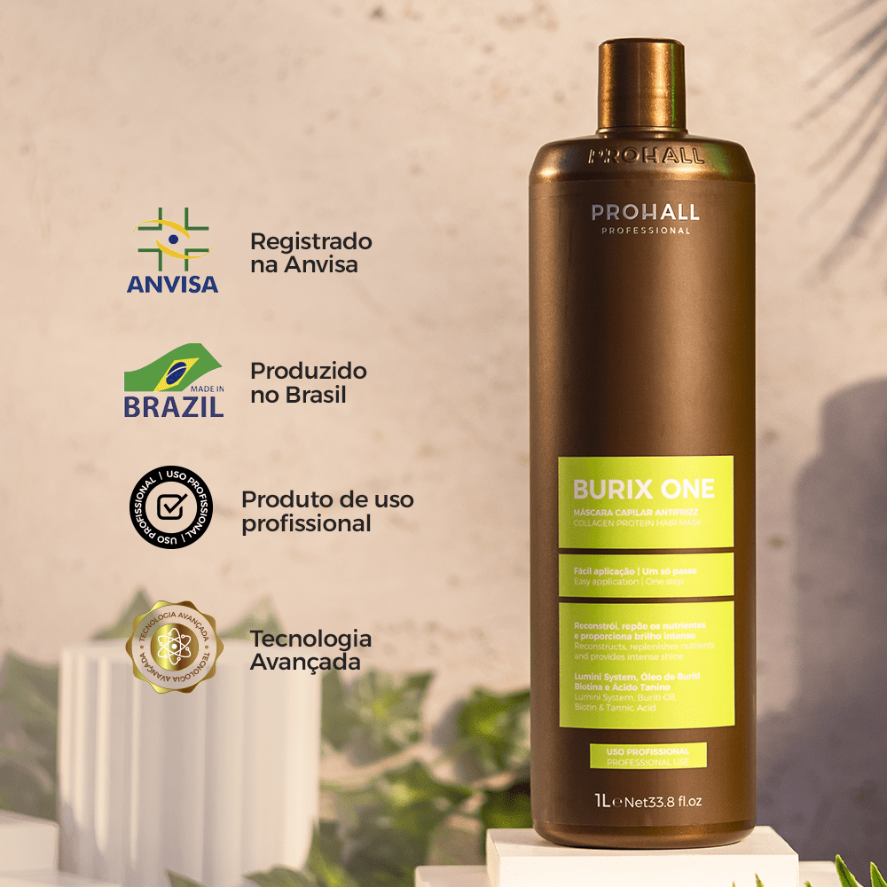Kit Reestruturação Molecular Tanino Orgânica Burix One 1L + Select One 1L - Prohall