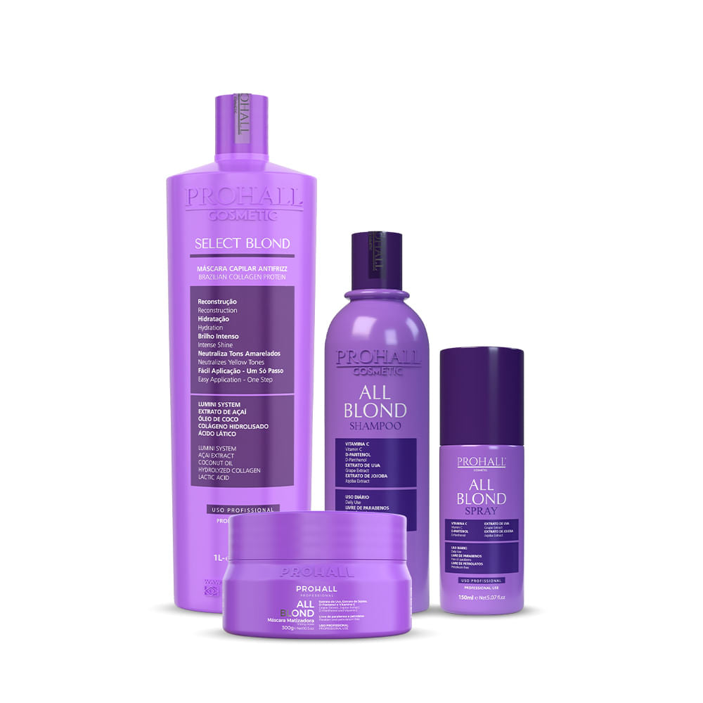 Select Blond 1L + Linha All Blond Manutenção e Nutrição para Loiros