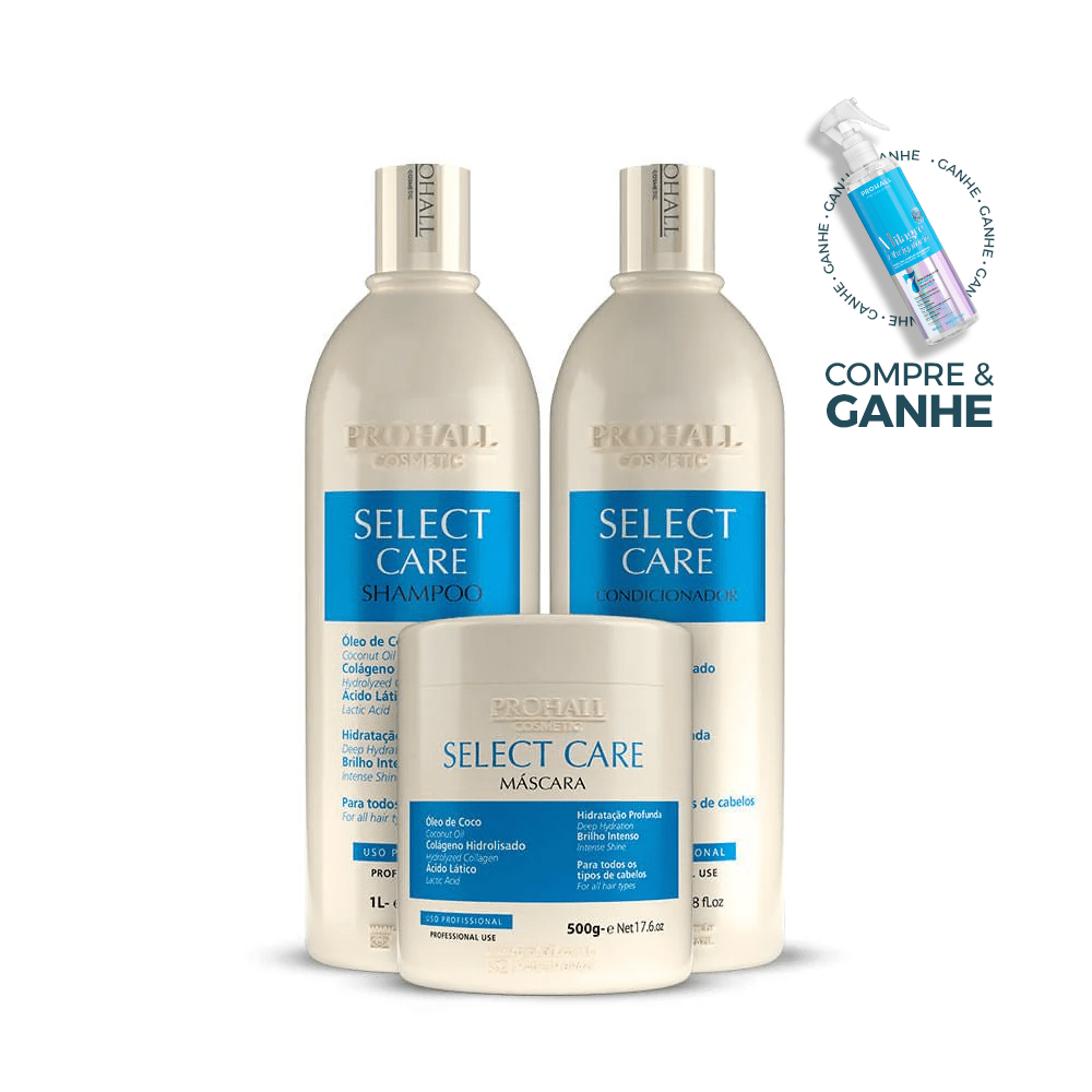 Kit Select Care 1L (Shampoo, Cond e Máscara) Ganha 1 Milagre - Prohall