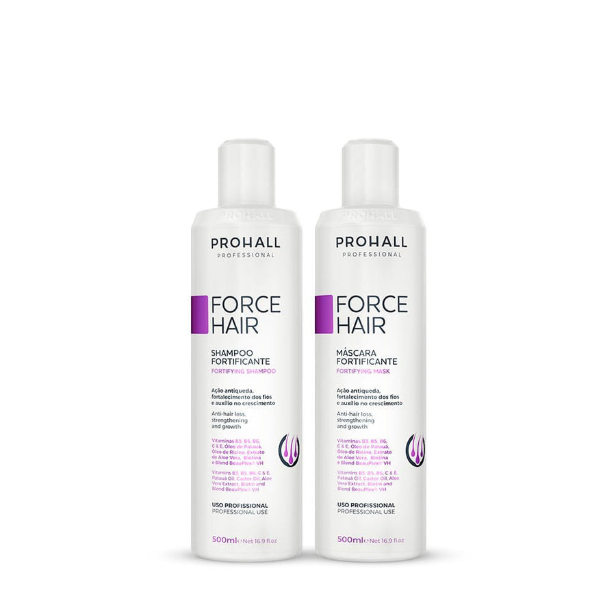 Kit Crescimento Capilar Acelerado: Shampoo + Máscara Fortificante | Force Hair