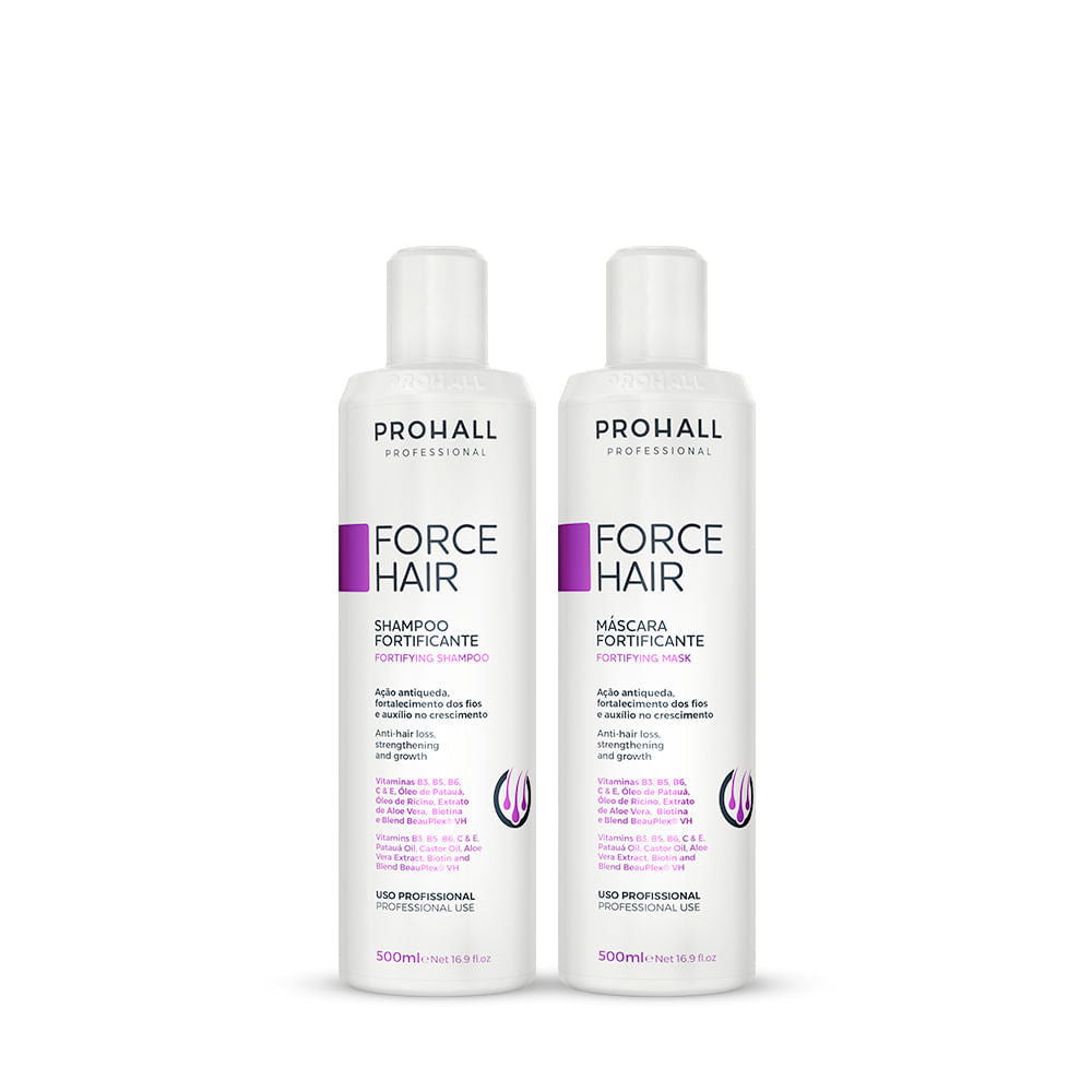 Kit Shampoo De Crescimento Capilar + Máscara Force Hair