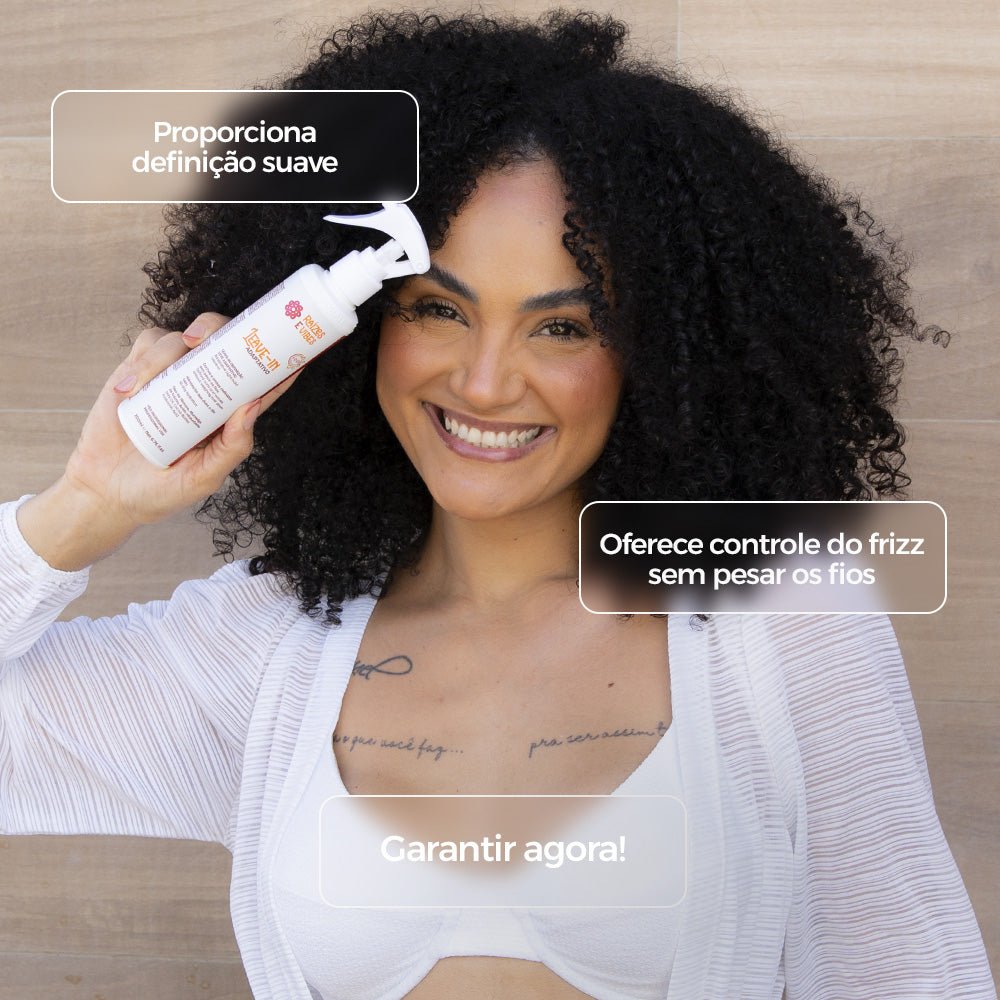 Leave-in Definição Hidratação e Proteção Solar Para Cachos 200ml - Raízes & Vibes - Prohall