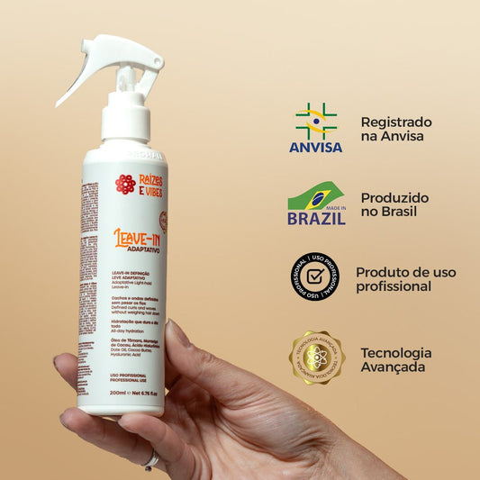 Leave-in Definição Hidratação e Proteção Solar Para Cachos 200ml - Raízes & Vibes - Prohall
