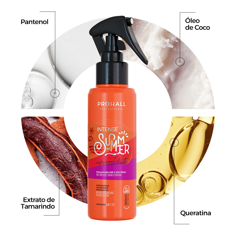 Leave-in Protetor Térmico: Blinda do Sol e do Secador | Intense Summer 120ml - Prohall