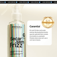 Leave-In Secar sem Frizz: Controle de Frizz e Proteção Sem Uso de Secador 200ml - Prohall