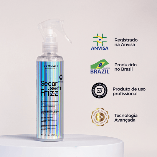 Leave-In Secar sem Frizz: Controle de Frizz e Proteção Sem Uso de Secador 200ml - Prohall