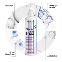 Leave-In Secar sem Frizz: Controle de Frizz e Proteção Sem Uso de Secador 200ml - Prohall