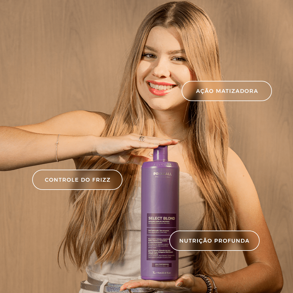 Máscara Antifrizz para fios Loiros e Coloridos - Select Blond 1L - Prohall