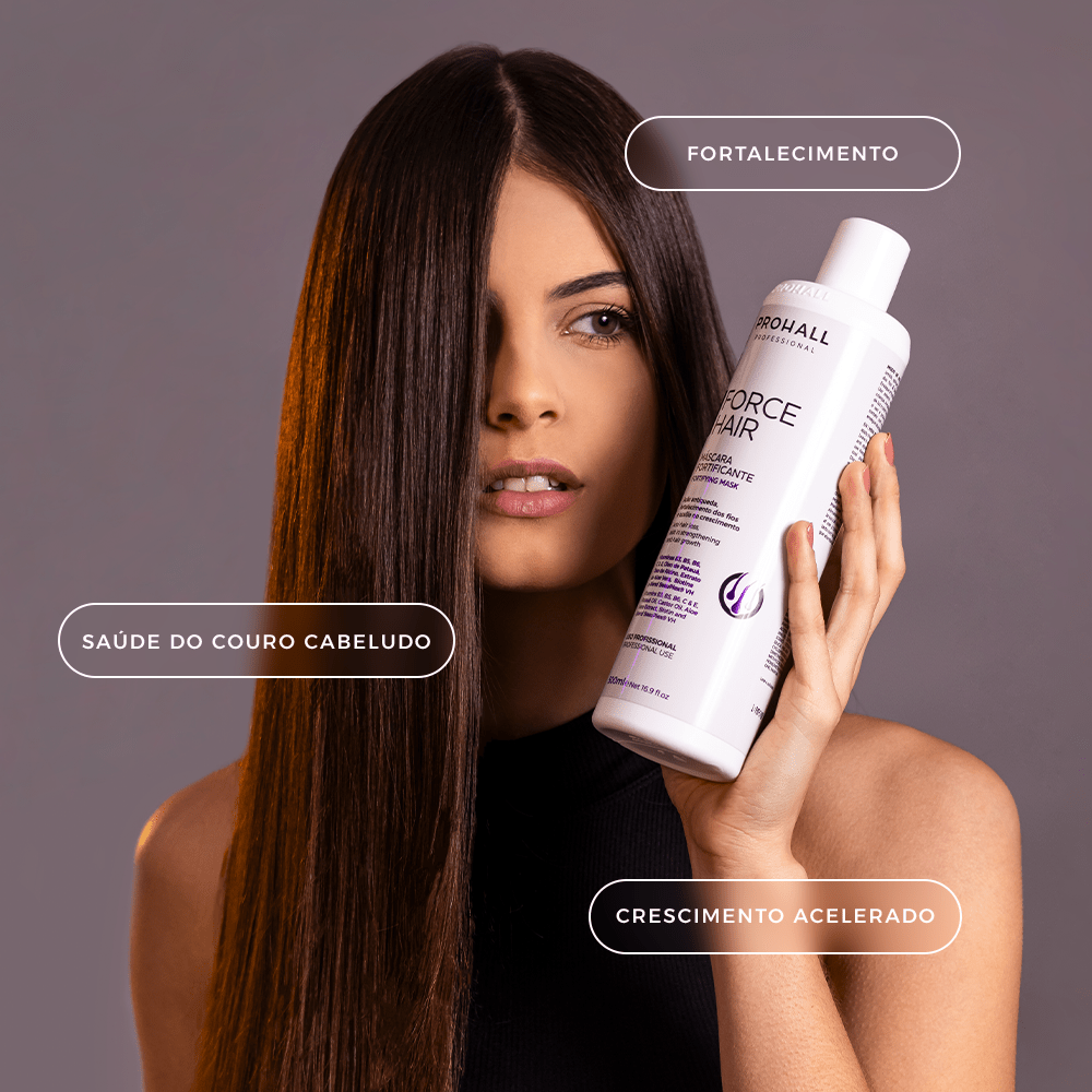 Máscara Fortificante de Crescimento Acelerado: Menos Queda | Force Hair 500ml - Prohall