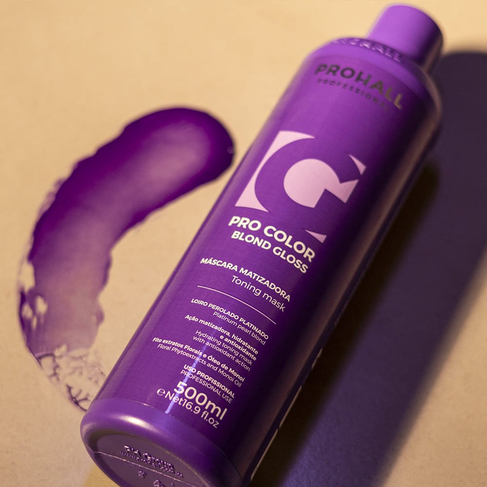 Máscara Matizadora Blond Gloss Efeito Loiro Perolado 500ML - Prohall